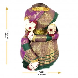 Ammavari Idol Violet color and Green Border (10 Inchs)